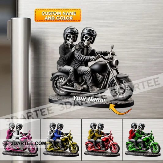 Custom Name Motorcycles Couple Fridge Magnet Gift For Lover