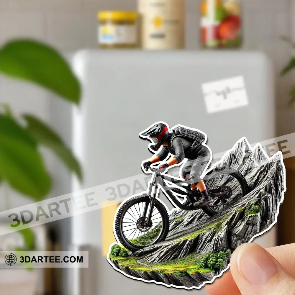 Custom Name Mountain Bike Fridge Magnet Gift For Lover 3.54’’ / 1 Piece