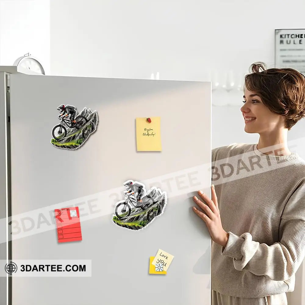 Custom Name Mountain Bike Fridge Magnet Gift For Lover