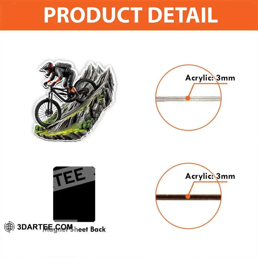 Custom Name Mountain Bike Fridge Magnet Gift For Lover