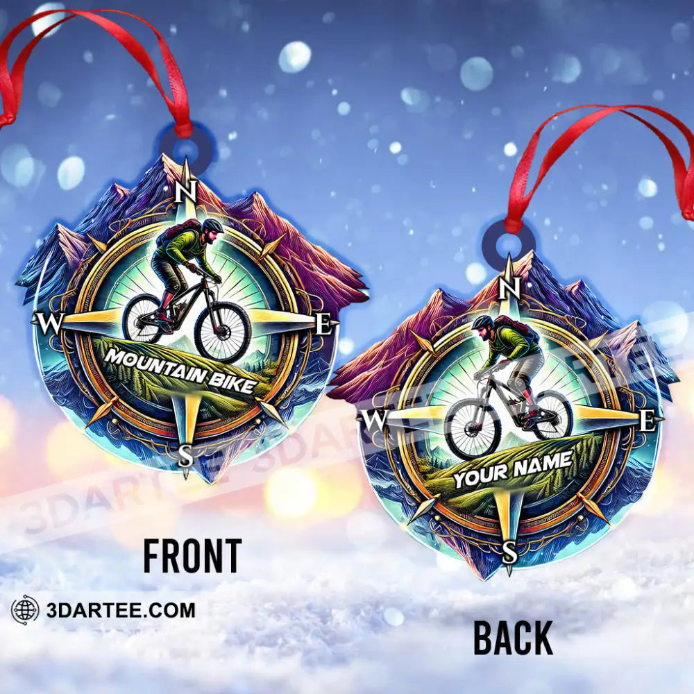 Custom Name Mountain Bike Ornament Christmas Gift For Lover