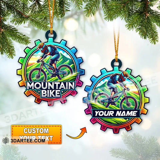 Custom Name Mountain Bike Ornament Christmas Gift For Lover