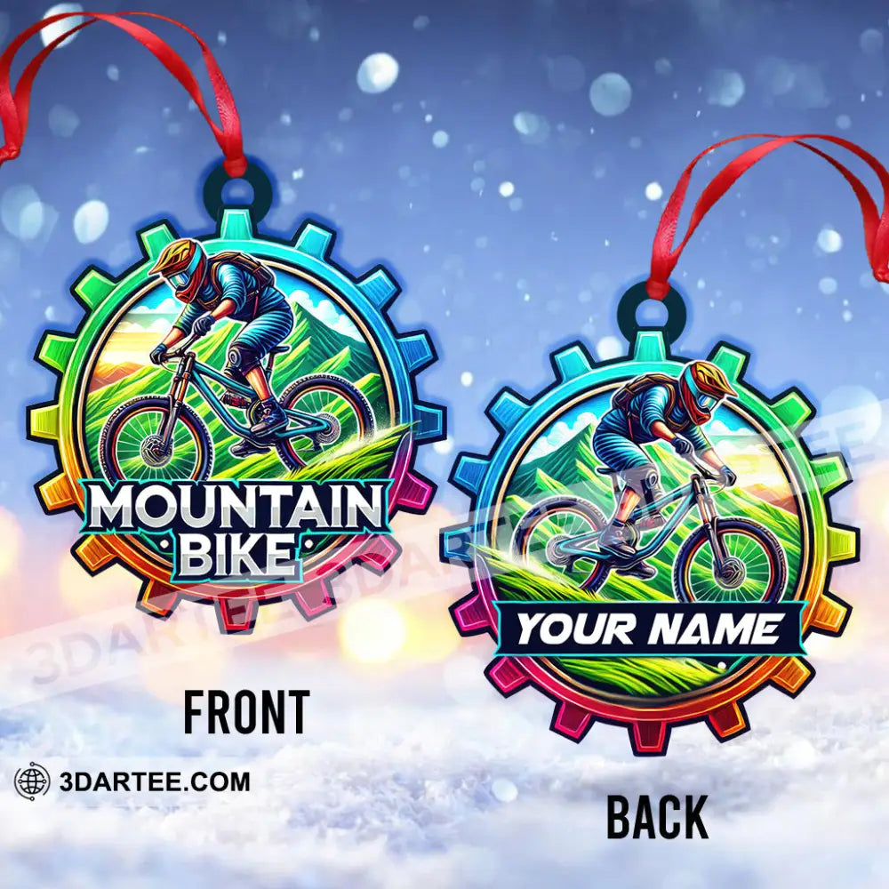 Custom Name Mountain Bike Ornament Christmas Gift For Lover