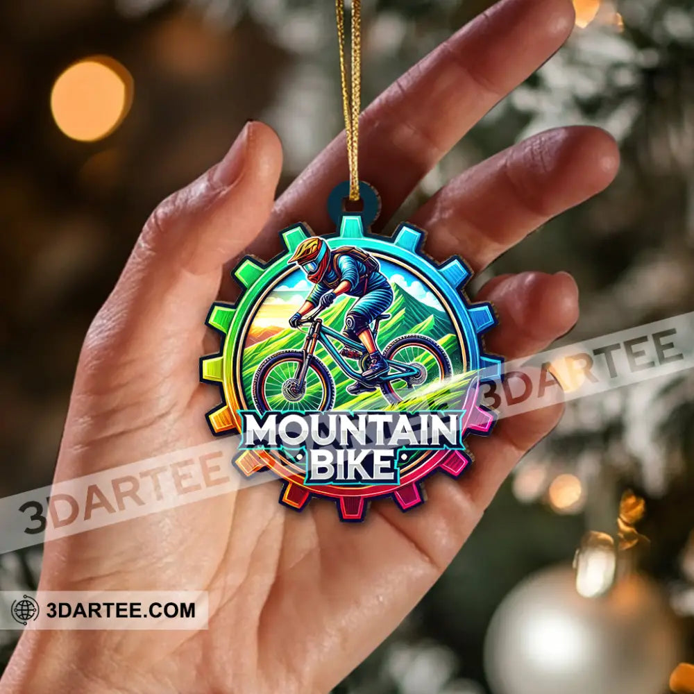 Custom Name Mountain Bike Ornament Christmas Gift For Lover