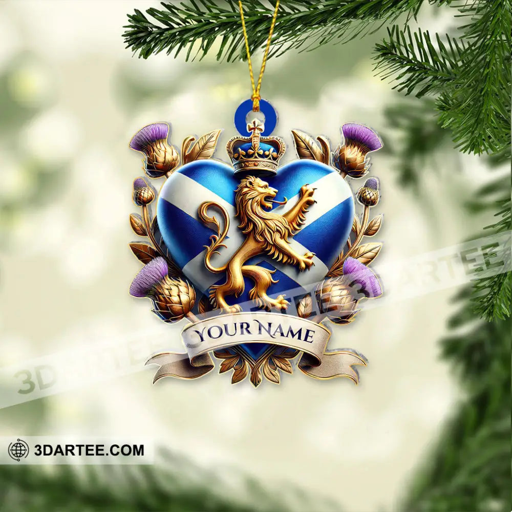 Custom Name Mountain Scotland Ornament Christmas Gift for Scotland Lover 3.54’’ / 1 Ornament Ornament