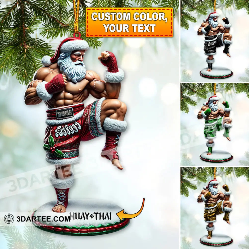 Custom Name Muay Thai Ornament Santa Christmas Gift