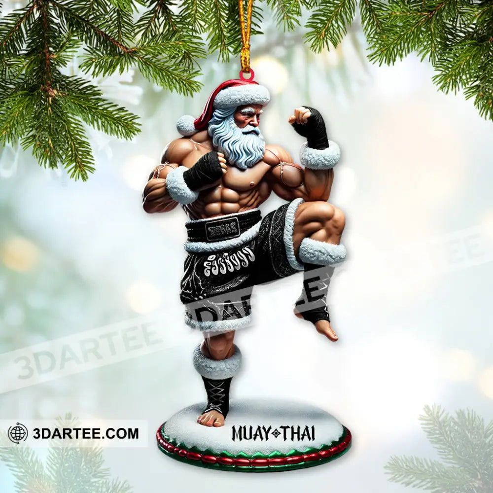 Custom Name Muay Thai Ornament Santa Christmas Gift