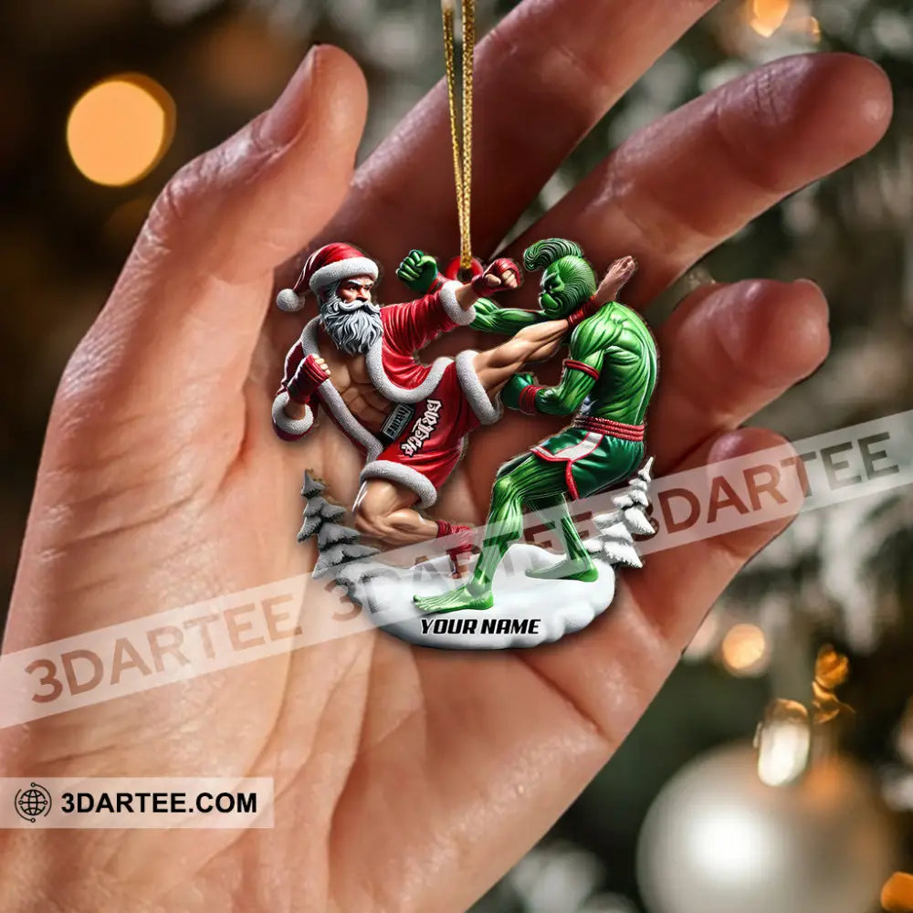 Custom Name Muay Thai Santa Ornament Christmas Gift For Lover