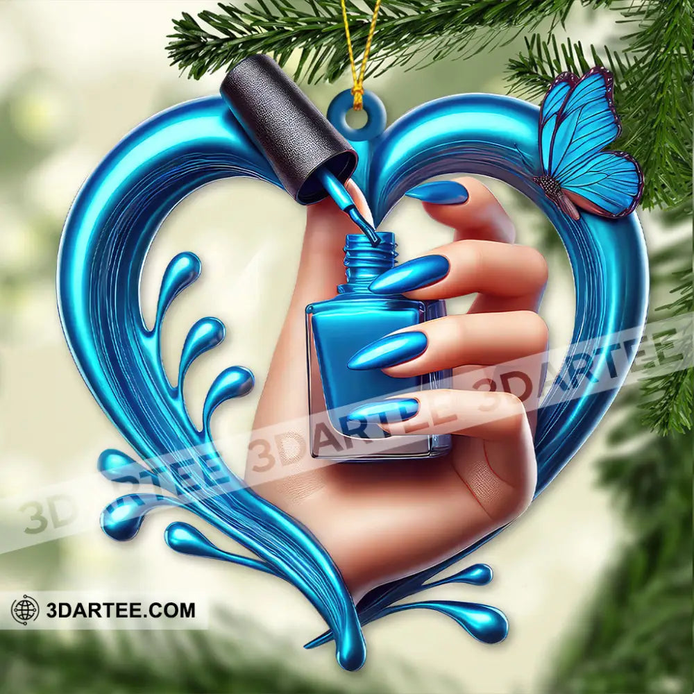 Custom Name Nail Ornament Christmas Decoration For Salon 3.54’’ / 1