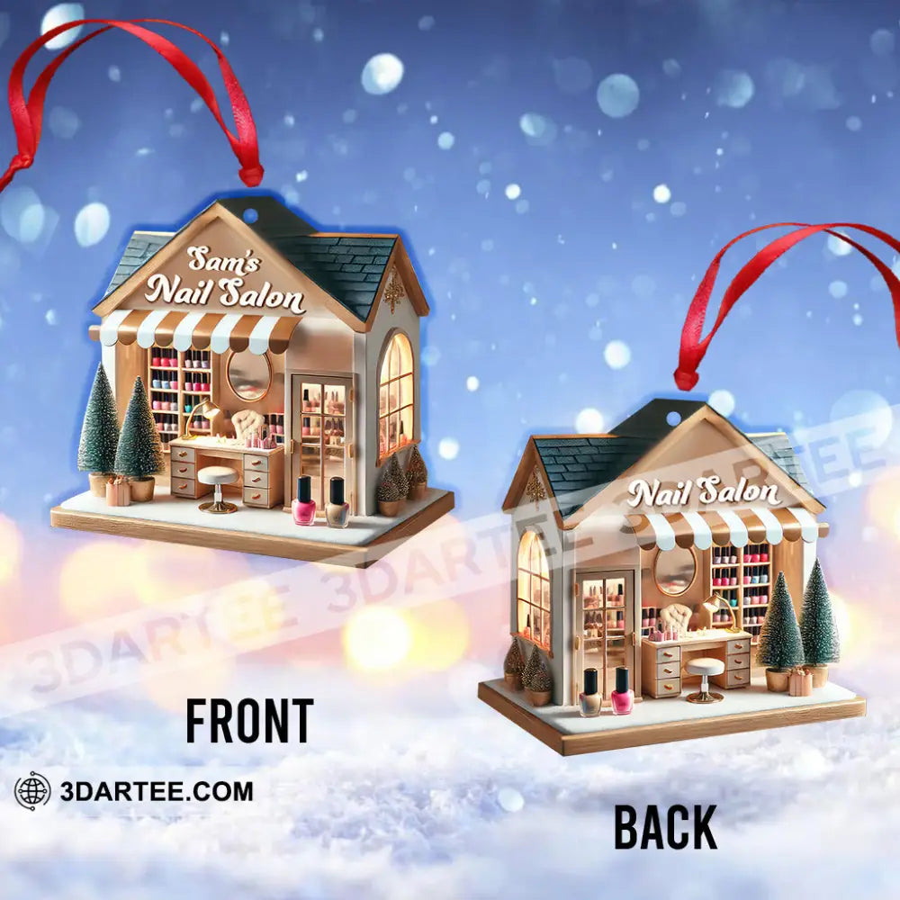 Custom Name Nail Salon Ornament Christmas Decoration