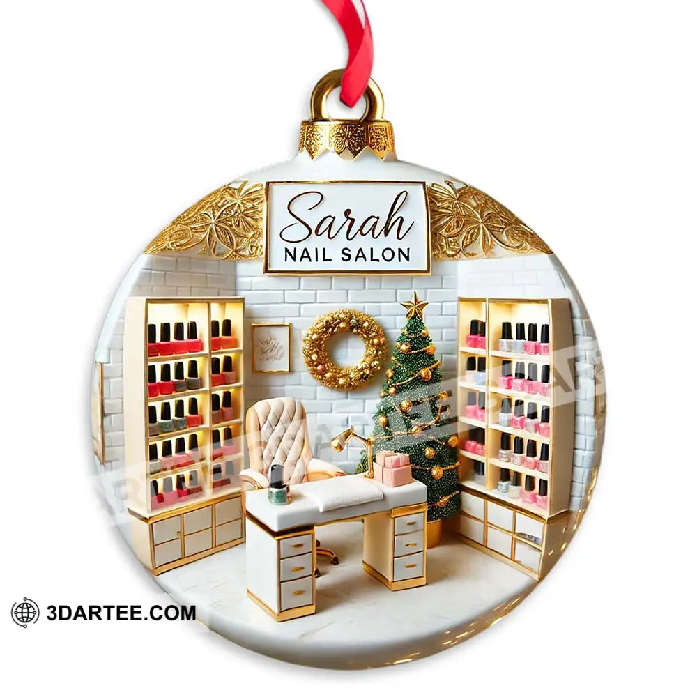 Custom Name Nail Salon Ornament Christmas Decoration 3.54’’ / 1