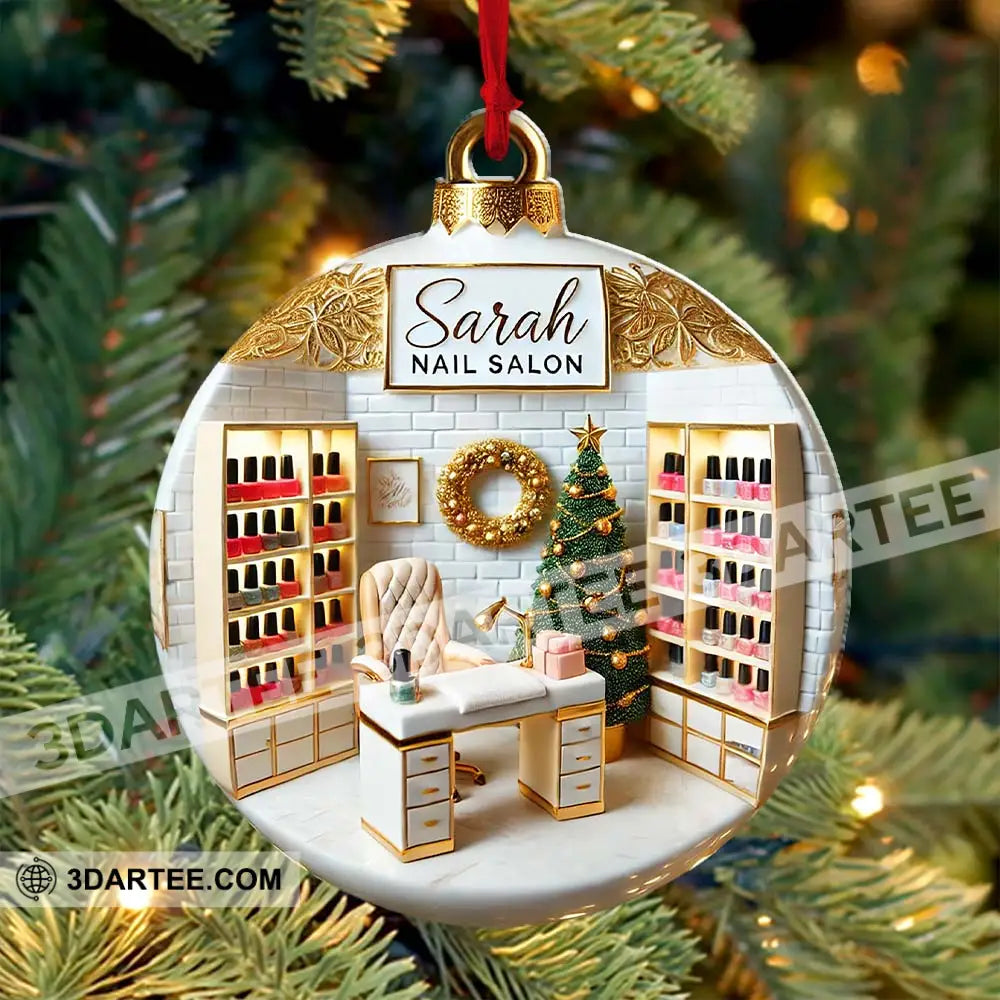 Custom Name Nail Salon Ornament Christmas Decoration