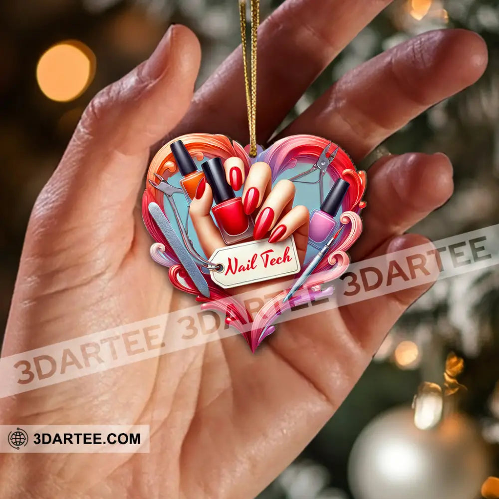 Custom Name Nail Tech Ornament Christmas Gift For Artist