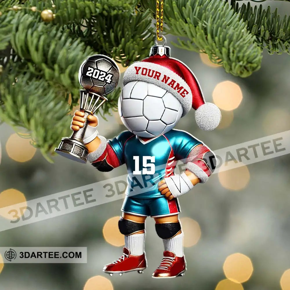 Custom Name Number And Year Handball Champion Ornament Christmas Gift For Lover