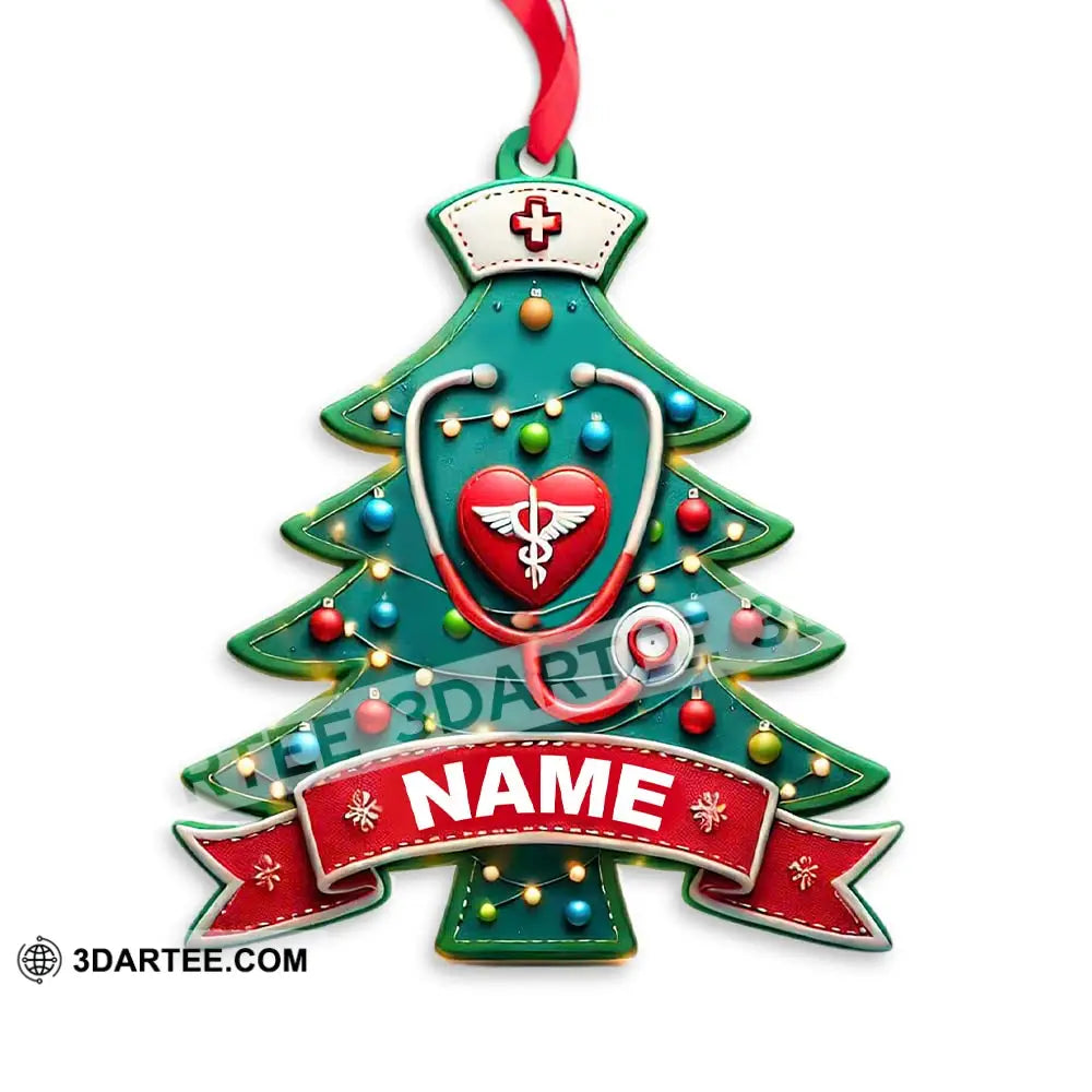 Custom Name Nurse Ornament Christmas Gift For Nurses 3.54’’ / 1