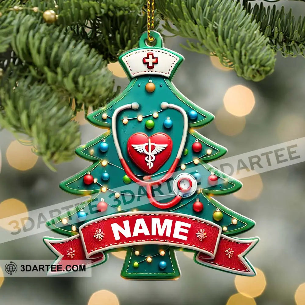 Custom Name Nurse Ornament Christmas Gift For Nurses