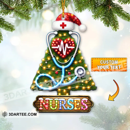 Custom Name Nurse Ornament Home Decor Christmas Gift