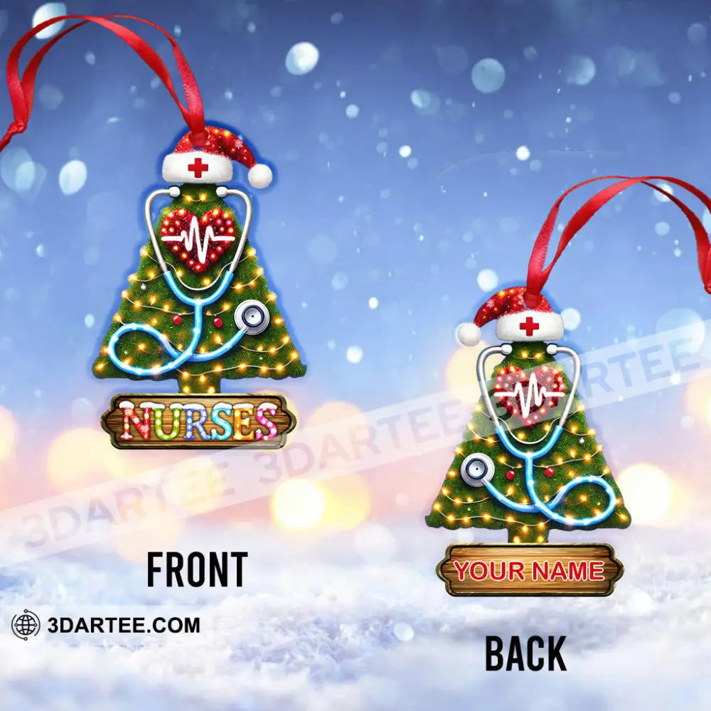 Custom Name Nurse Ornament Home Decor Christmas Gift