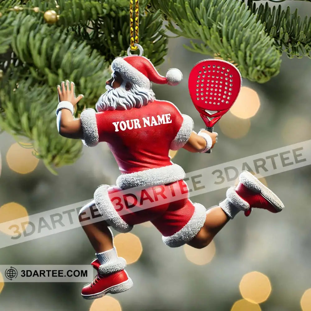 Custom Name Padel Tennis Santa Ornament Christmas Gift For Lover