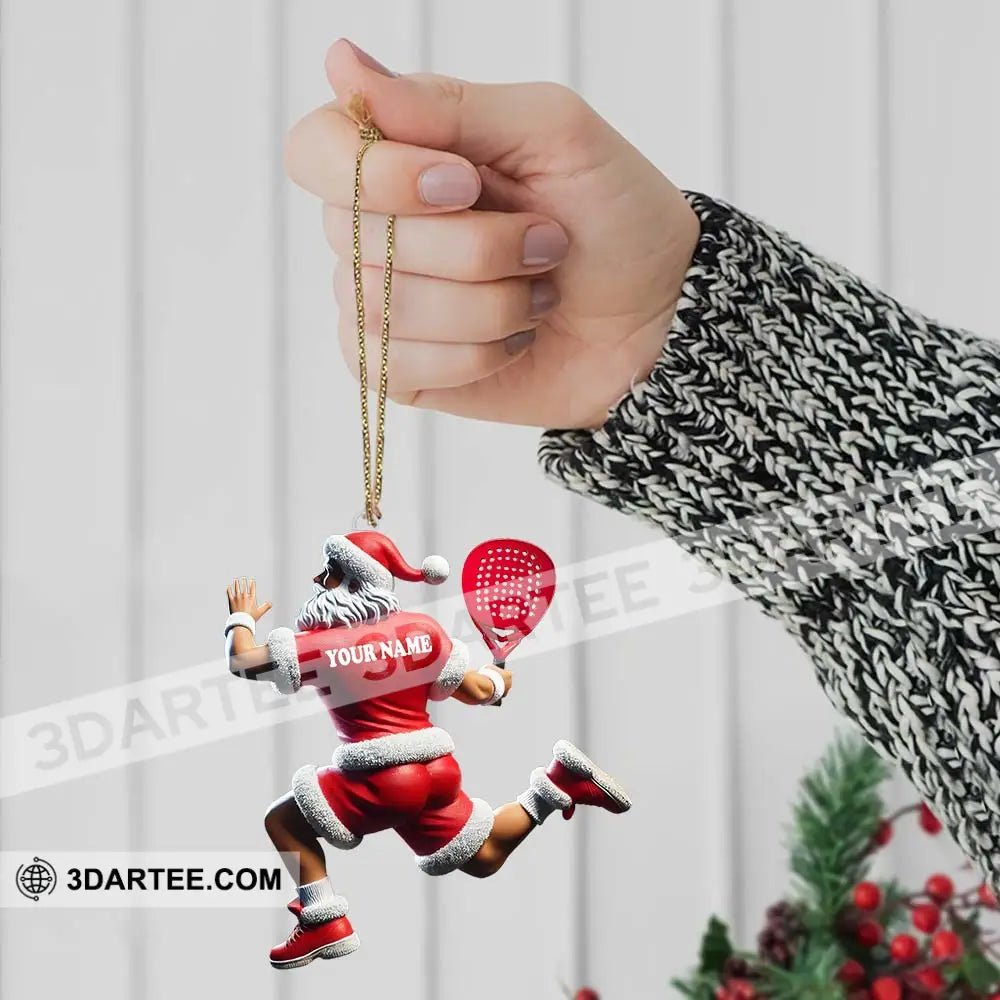 Custom Name Padel Tennis Santa Ornament Christmas Gift For Lover