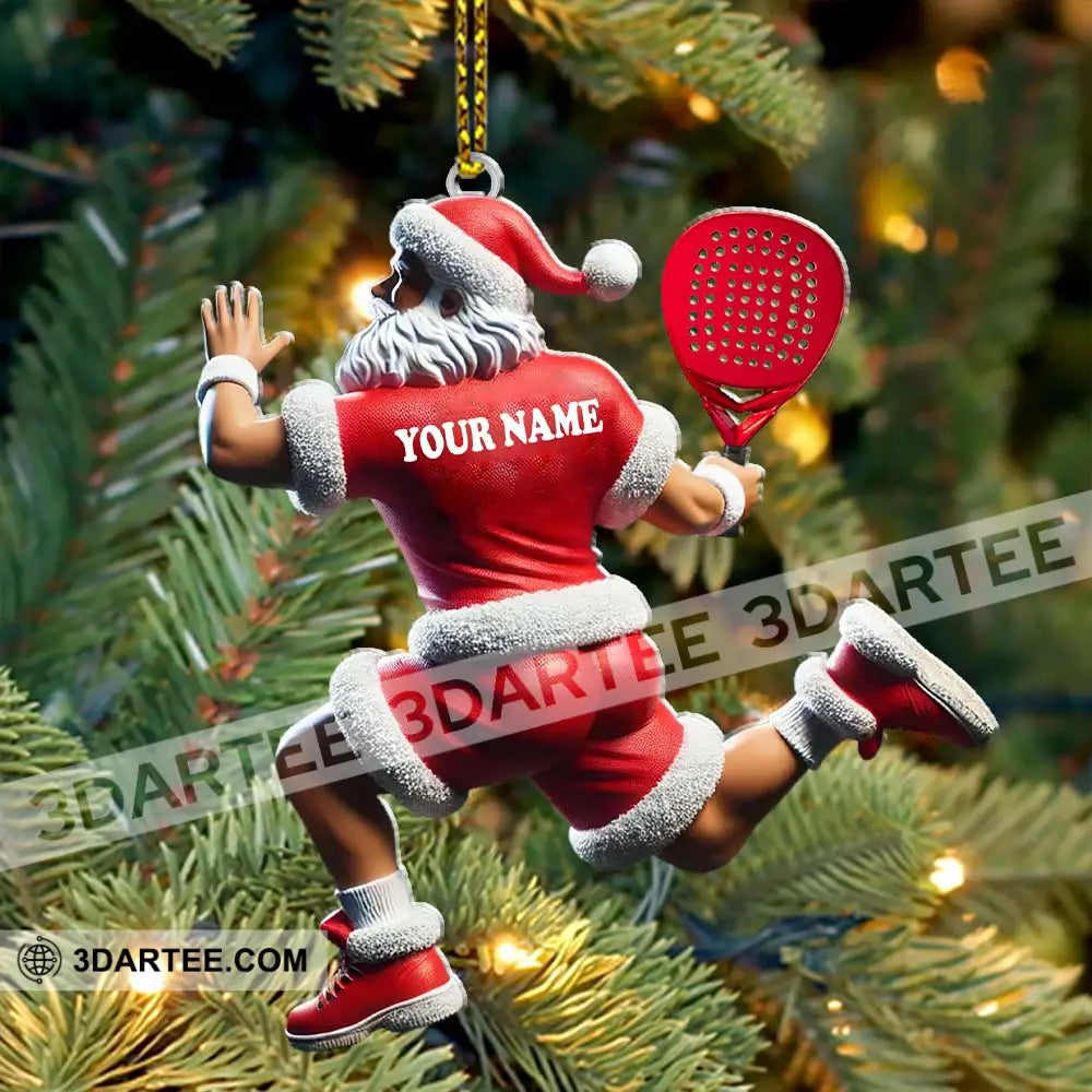 Custom Name Padel Tennis Santa Ornament Christmas Gift For Lover