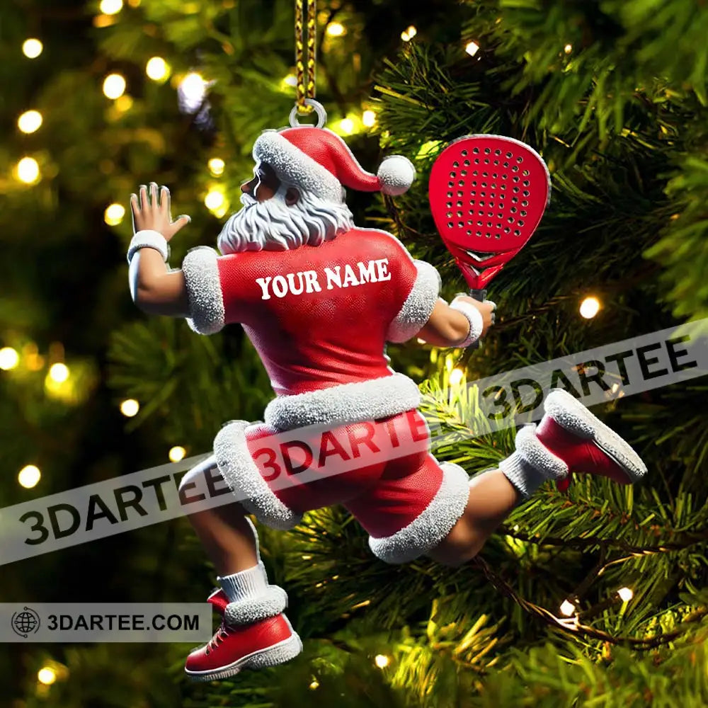 Custom Name Padel Tennis Santa Ornament Christmas Gift For Lover