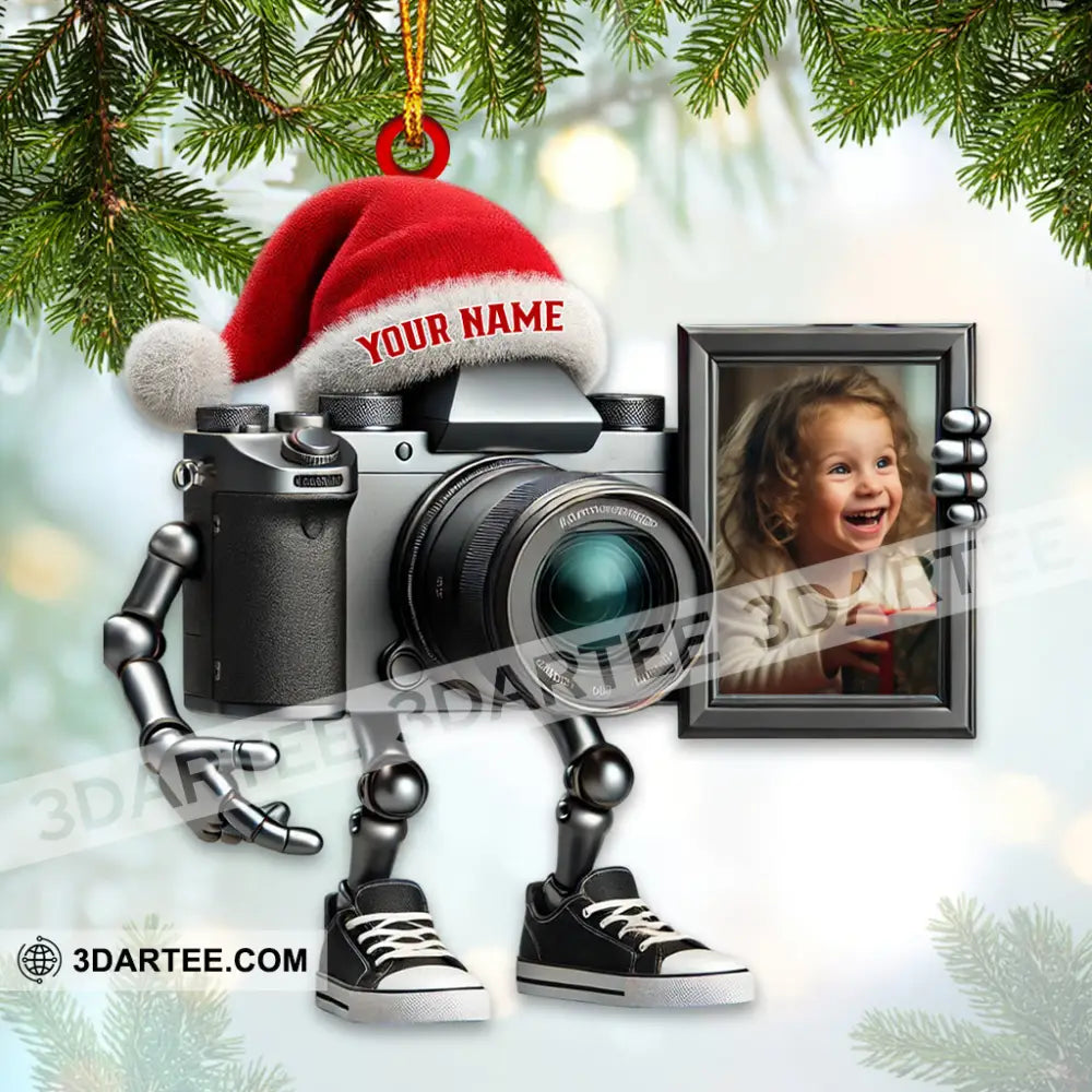 Custom Name Photography Ornament Family Photo Christmas Gift 3.54’’ / 1