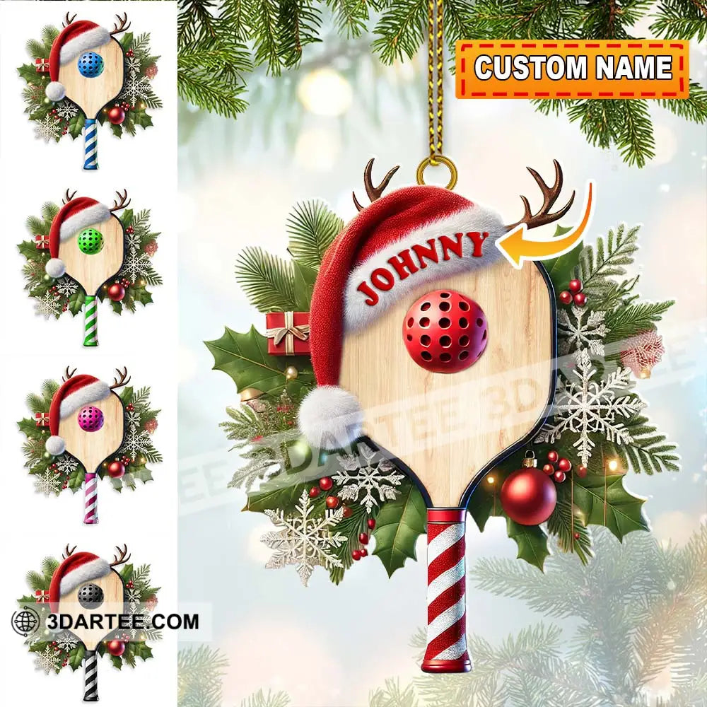 Custom Name Pickle Ball Ornament Christmas Gift