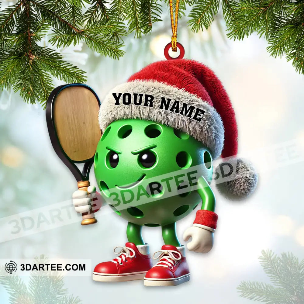 Custom Name Pickle Ball Ornament Christmas Gift Decoration 3.54’’ / 1