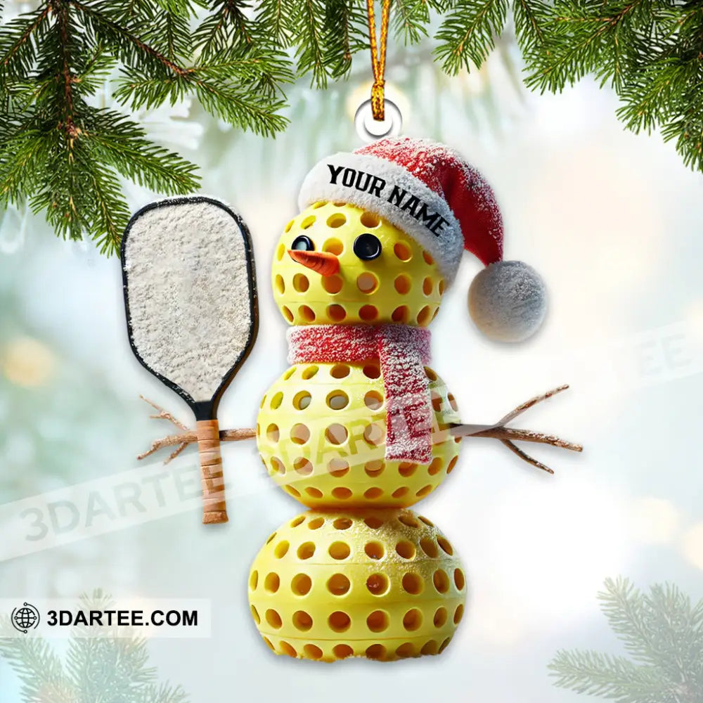 Custom Name Pickle Ball Ornament Christmas Gift Decoration 3.54’’ / 1