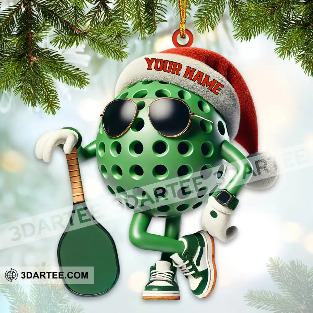 Custom Name Pickle Ball Ornament Christmas Gift Decoration 3.54’’ / 1