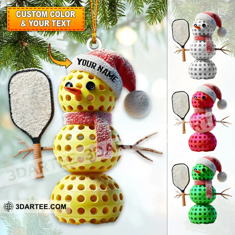 Custom Name Pickle Ball Ornament Christmas Gift Decoration