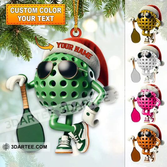 Custom Name Pickle Ball Ornament Christmas Gift Decoration