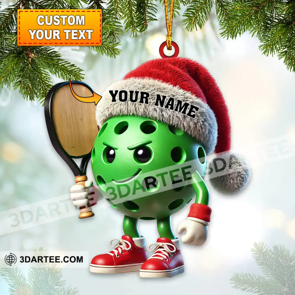 Custom Name Pickle Ball Ornament Christmas Gift Decoration