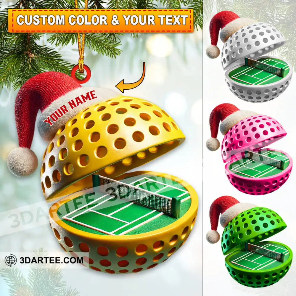 Custom Name Pickle Ball Ornament Love Christmas Decoration