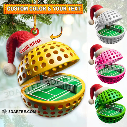 Custom Name Pickle Ball Ornament Love Christmas Decoration