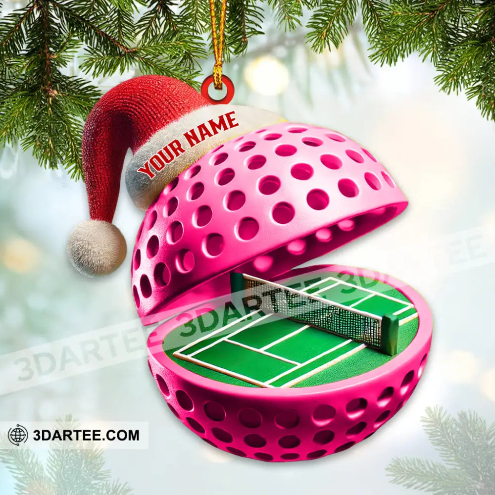 Custom Name Pickle Ball Ornament Love Christmas Decoration