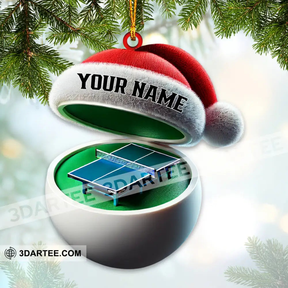 Custom Name Ping Pong Ornament Table Tennis Lover Christmas Gift 3.54’’ / 1