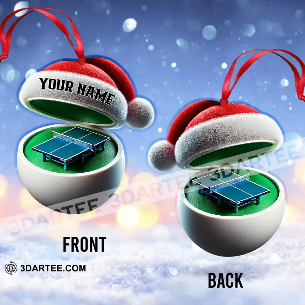 Custom Name Ping Pong Ornament Table Tennis Lover Christmas Gift