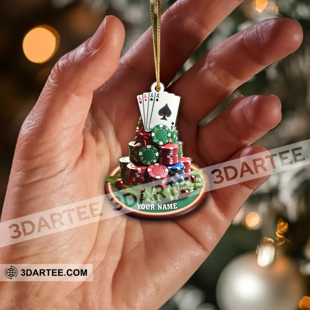 Custom Name Poker Ornament Christmas Gift