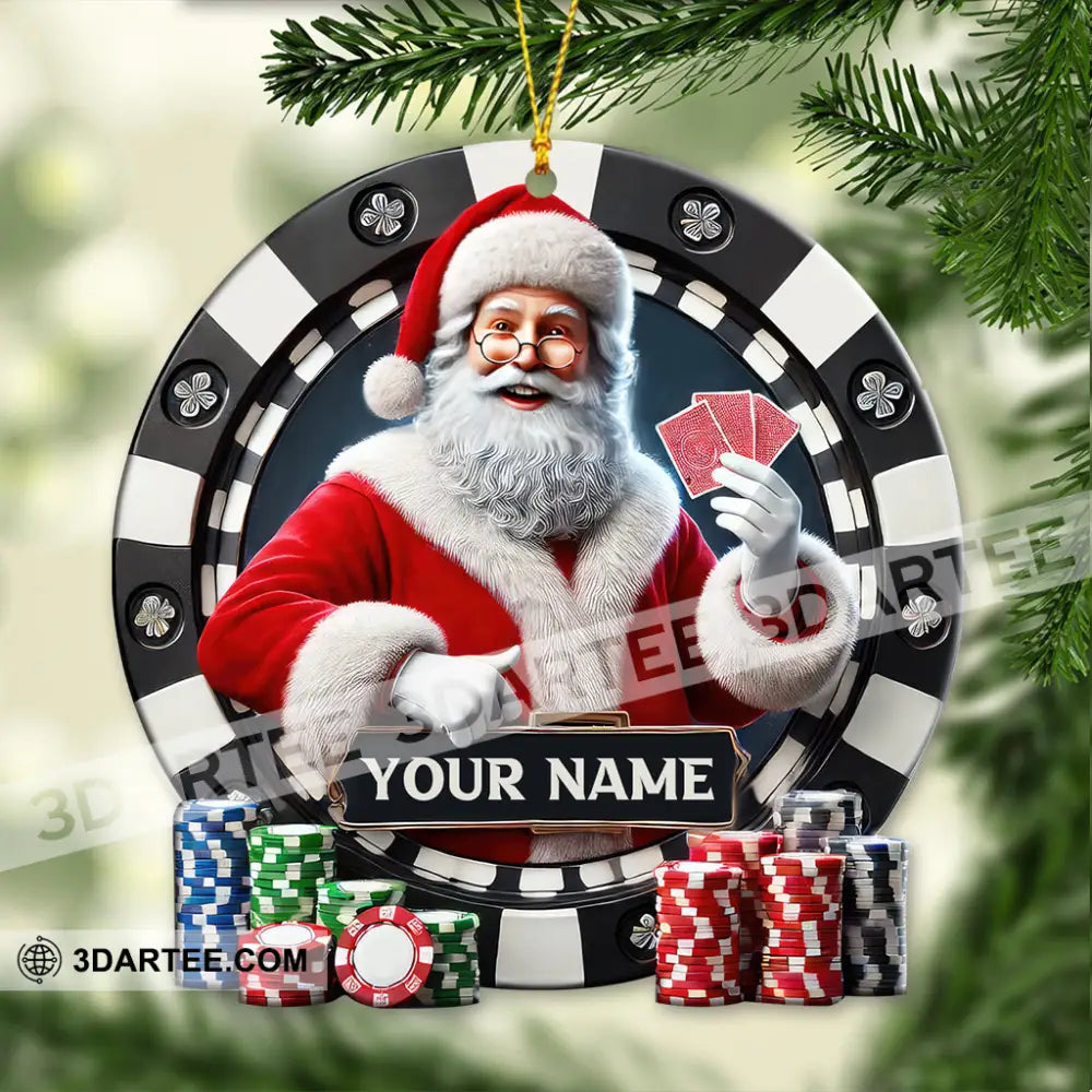 Custom Name Poker Ornament Christmas Gift 3.54’’ / 1