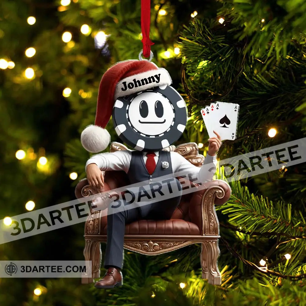 Custom Name Poker Ornament Christmas Gift Decoration