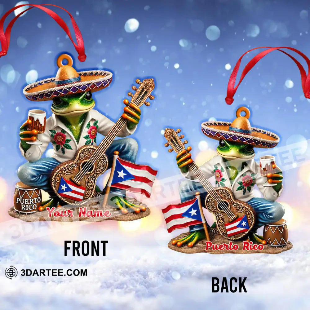 Custom Name Puerto Rico Ornament Christmas Gift
