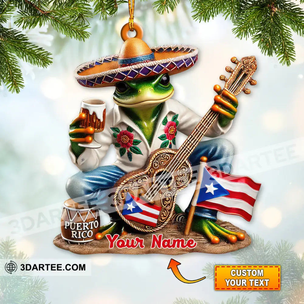 Custom Name Puerto Rico Ornament Christmas Gift