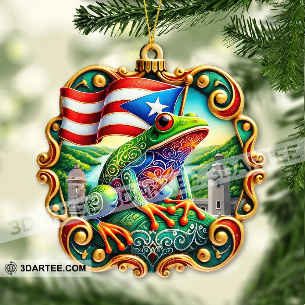 Custom Name Puerto Rico Ornament Christmas Gift For Lover 3.54’’ / 1