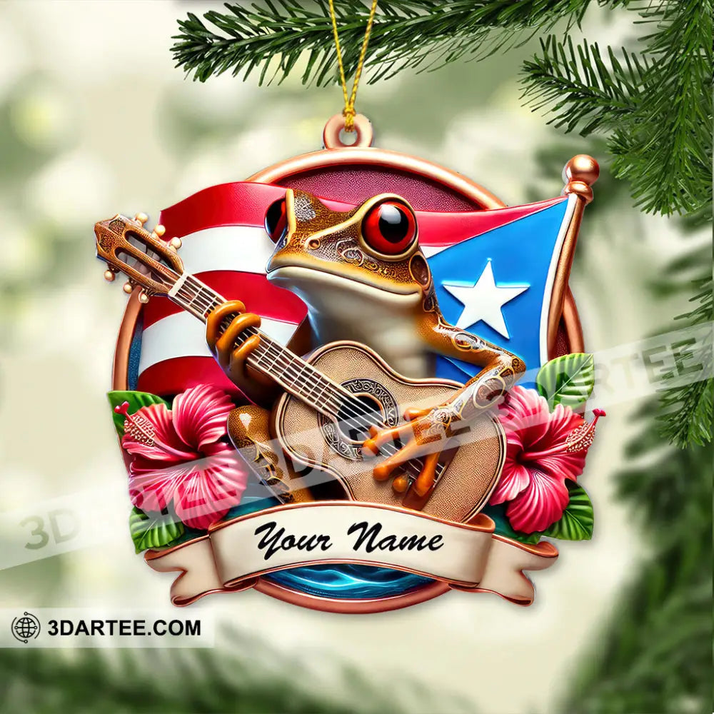 Custom Name Puerto Rico Ornament Christmas Gift For Lover 3.54’’ / 1