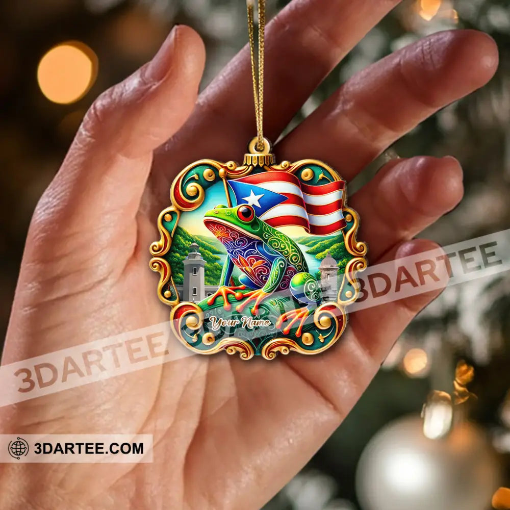 Custom Name Puerto Rico Ornament Christmas Gift For Lover