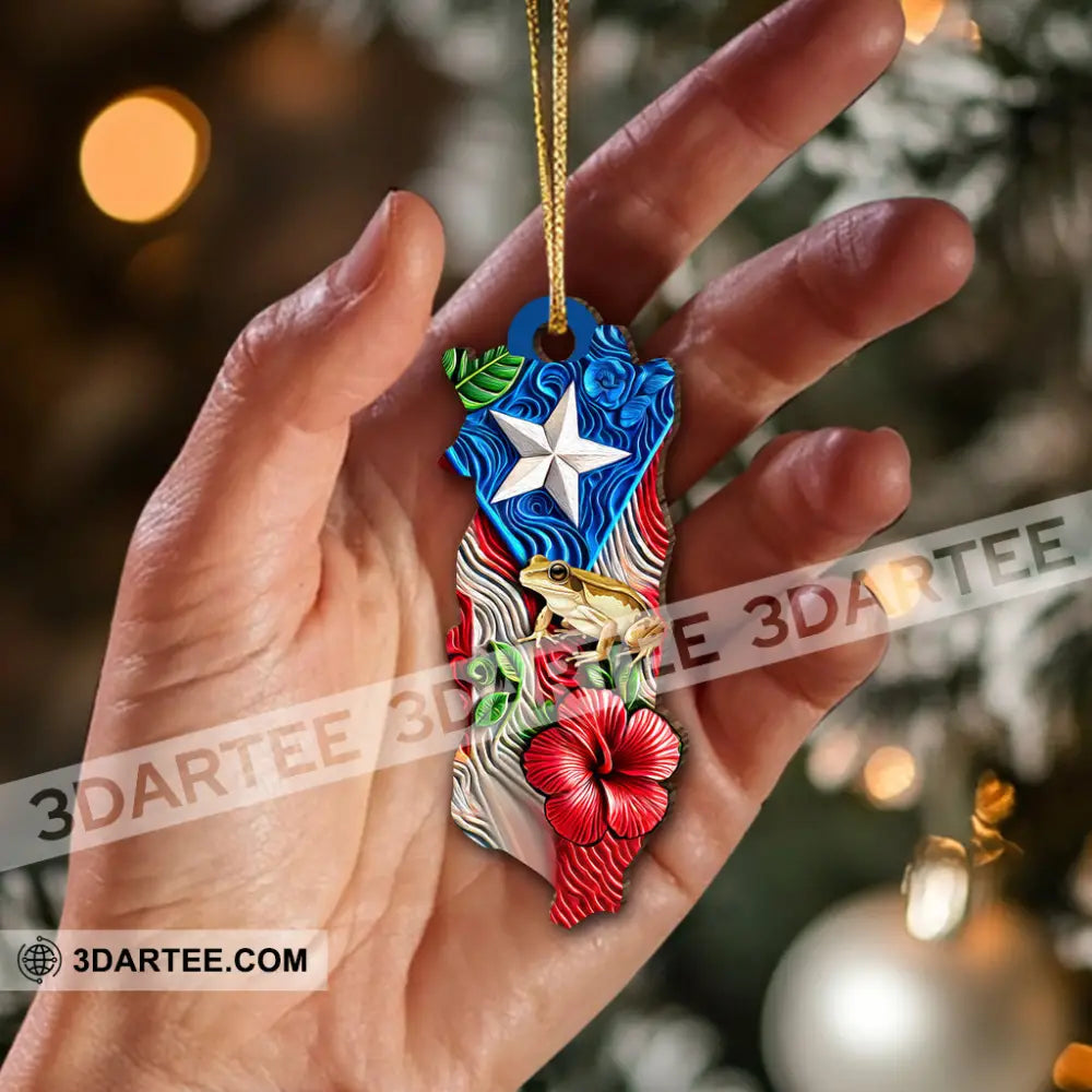Custom Name Puerto Rico Ornament Gift for Puerto Rico Lover - 3.54’’ / 1 Ornament - Ornament