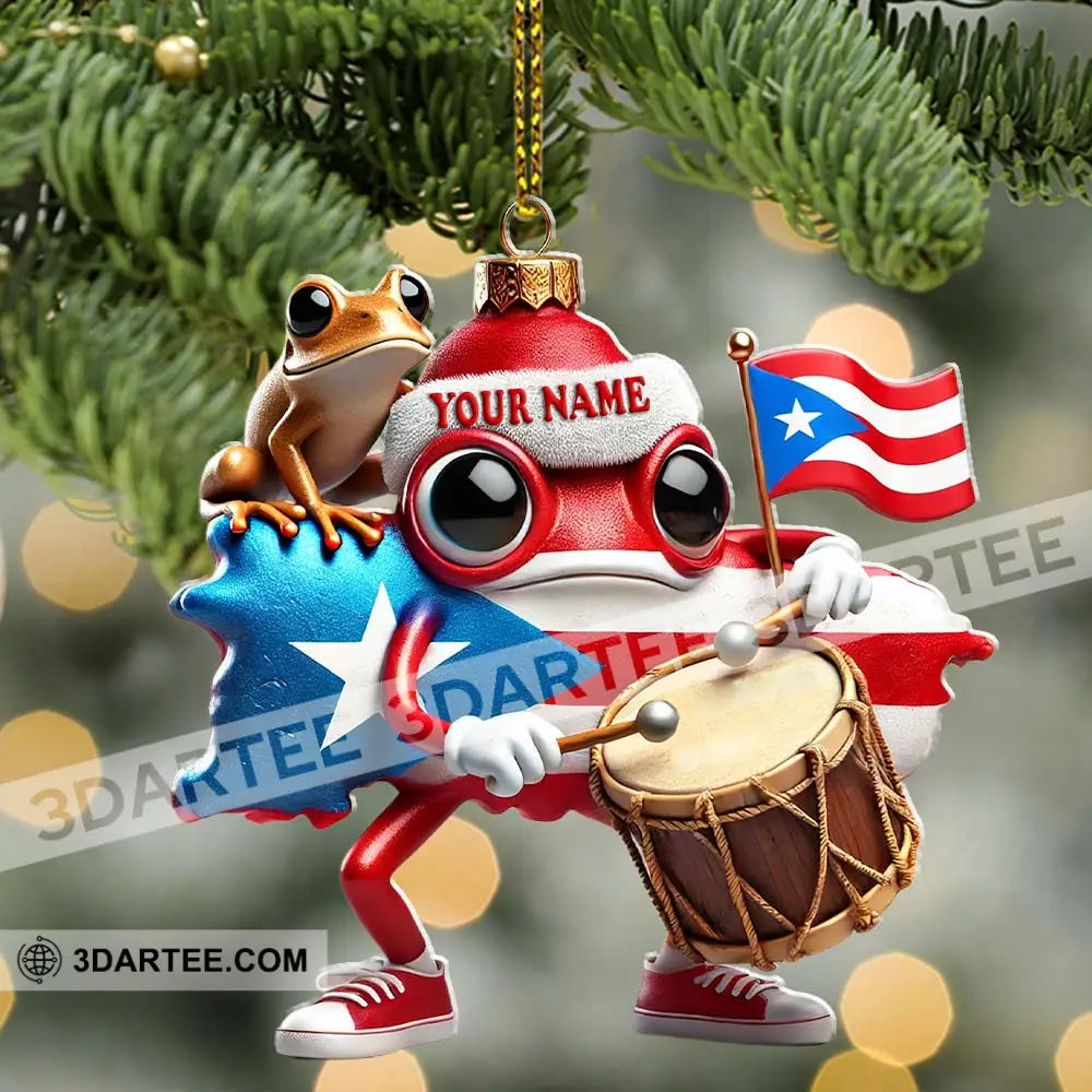 Custom Name Puerto Rico Ornament Lover Christmas Gift