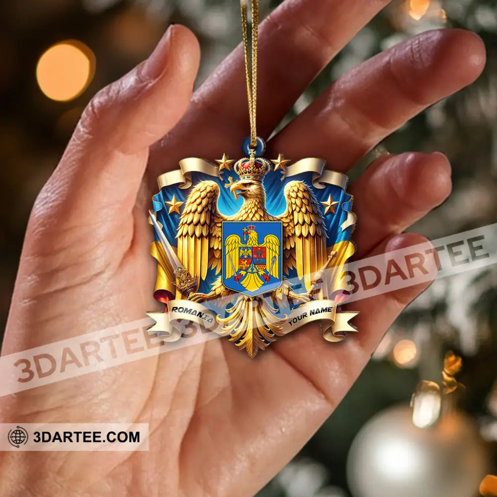 Custom Name Romania Ornament Christmas Gift For Lover